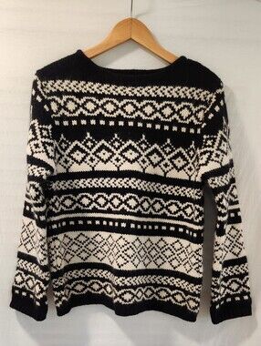 Vtg Eddie Bauer Wool Blend Knit Sweater Size L